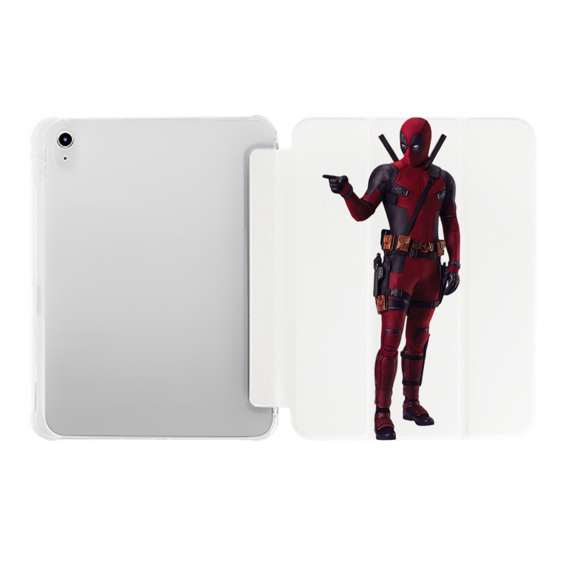 （画像用） Deadpool デッドプール IPad ケース ペン収納付き 三つ折りスタンド PUレザー×シリコン 対応機種9.5/10.5/10.9インチ